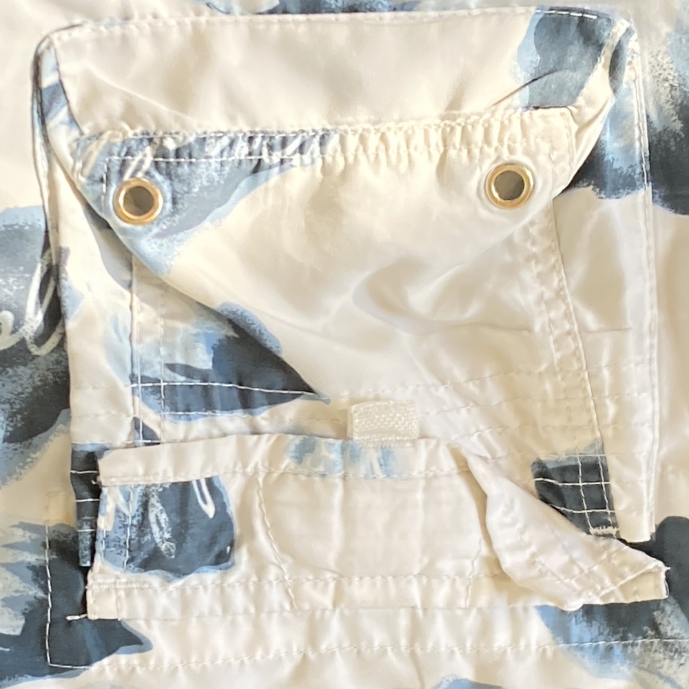 90s Vintage Crafted by Beach men Floral Drawstring Shorts White Size XXL - Picture 14 of 16